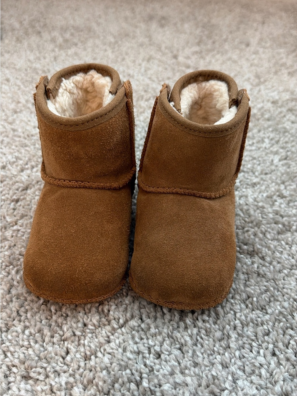 Kids Cozy Faux-Suede Brown Booties